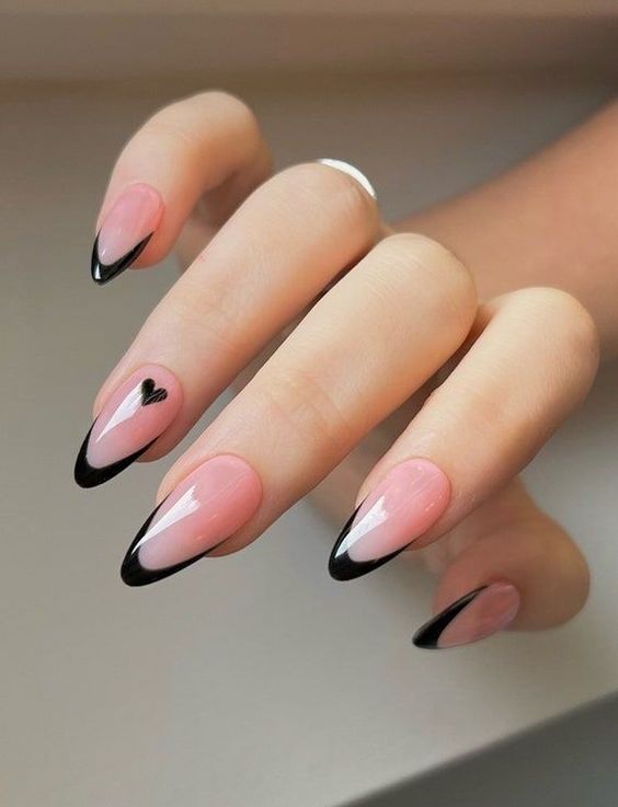 Black Tip Nails